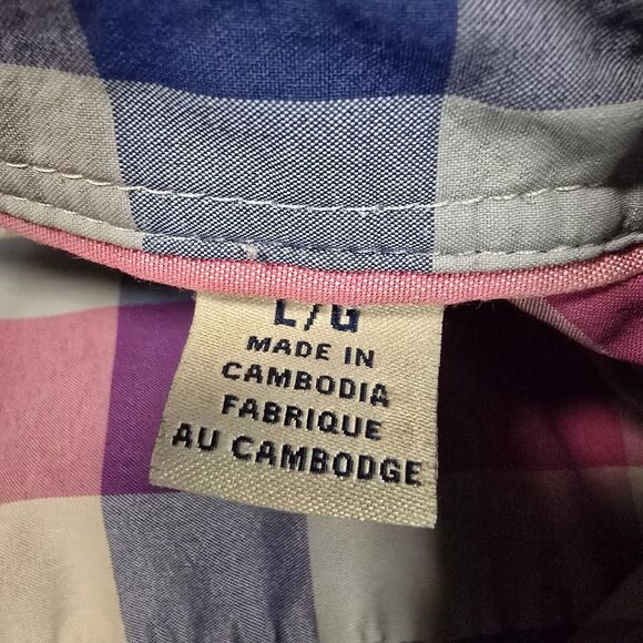 Tommy Bahama Siesta Key Check Collection Pink Blue Men's Large Long Sleeve - Picture 7 of 11